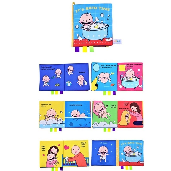 Tummy time crinkle book, sensory books for babies, story time books for learning - Picture 6 of 7